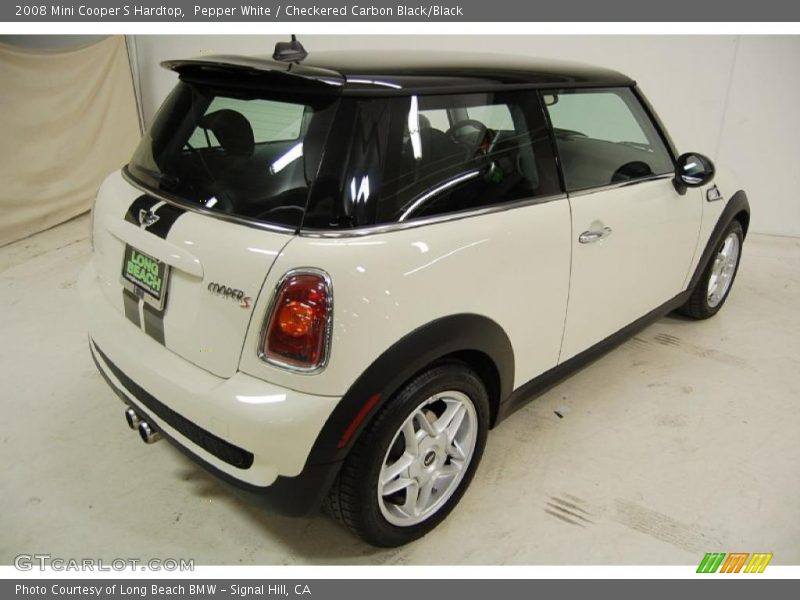 Pepper White / Checkered Carbon Black/Black 2008 Mini Cooper S Hardtop