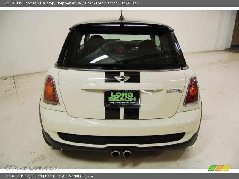 Pepper White / Checkered Carbon Black/Black 2008 Mini Cooper S Hardtop
