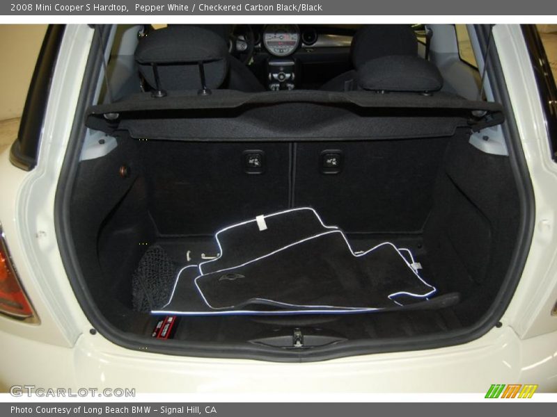 Pepper White / Checkered Carbon Black/Black 2008 Mini Cooper S Hardtop
