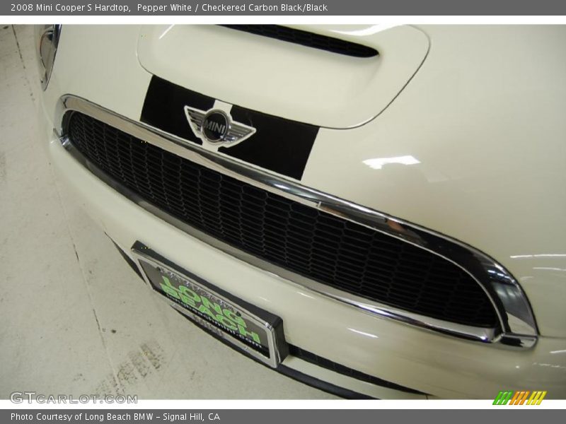 Pepper White / Checkered Carbon Black/Black 2008 Mini Cooper S Hardtop