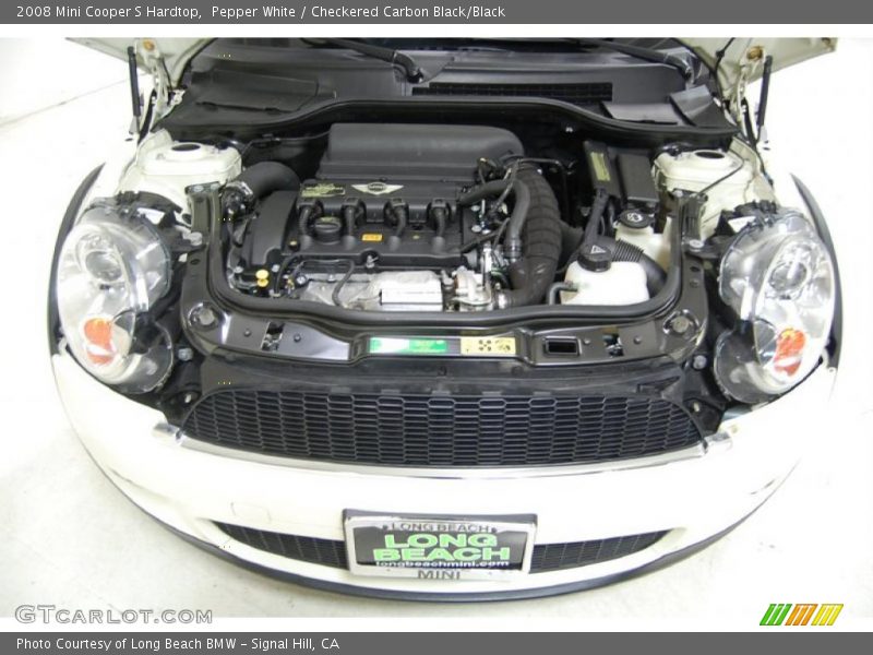 Pepper White / Checkered Carbon Black/Black 2008 Mini Cooper S Hardtop