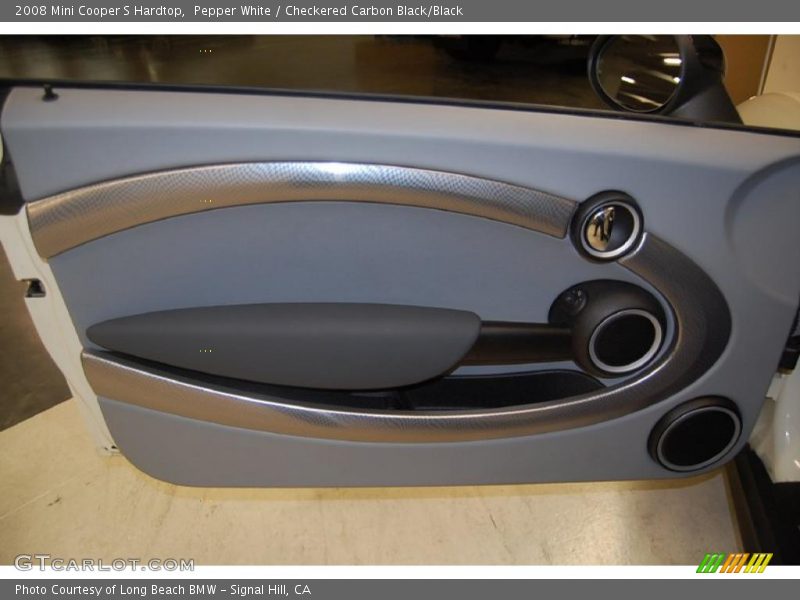 Pepper White / Checkered Carbon Black/Black 2008 Mini Cooper S Hardtop