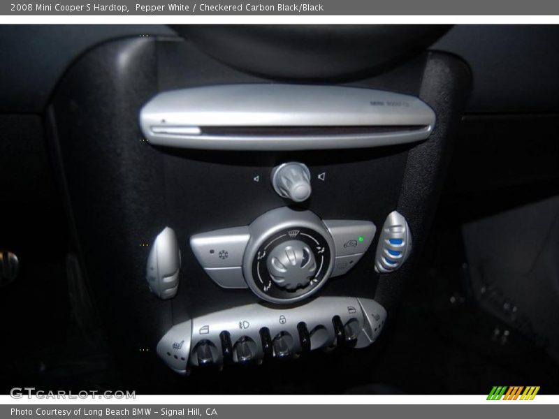 Pepper White / Checkered Carbon Black/Black 2008 Mini Cooper S Hardtop