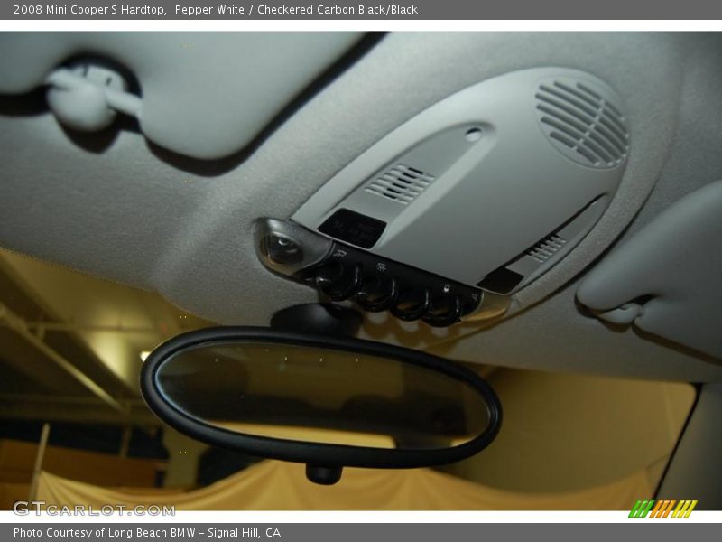Pepper White / Checkered Carbon Black/Black 2008 Mini Cooper S Hardtop