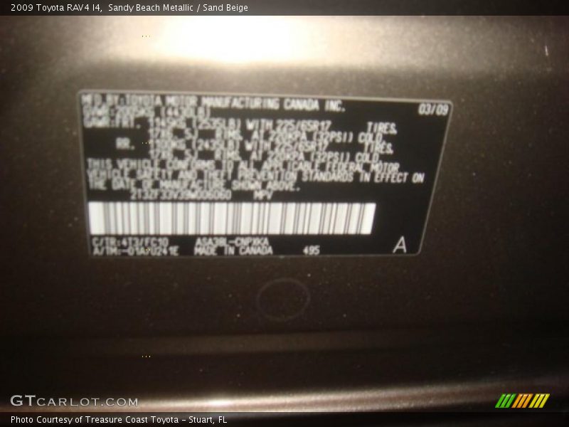 Sandy Beach Metallic / Sand Beige 2009 Toyota RAV4 I4