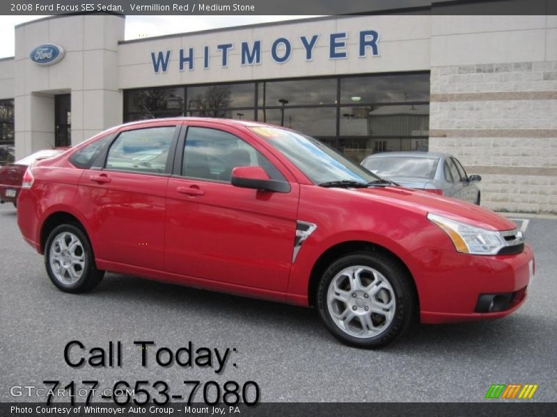 Vermillion Red / Medium Stone 2008 Ford Focus SES Sedan