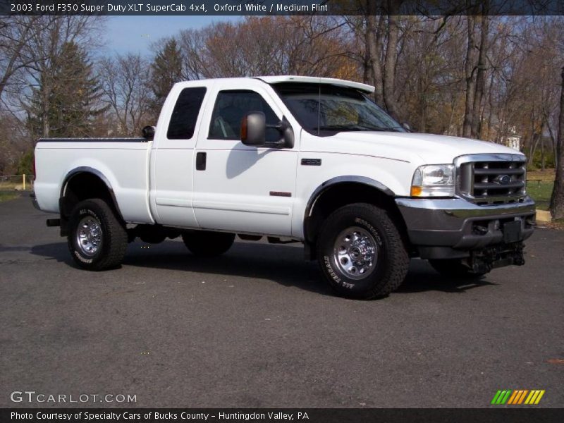 Oxford White / Medium Flint 2003 Ford F350 Super Duty XLT SuperCab 4x4