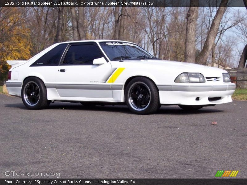 Oxford White / Saleen Grey/White/Yellow 1989 Ford Mustang Saleen SSC Fastback