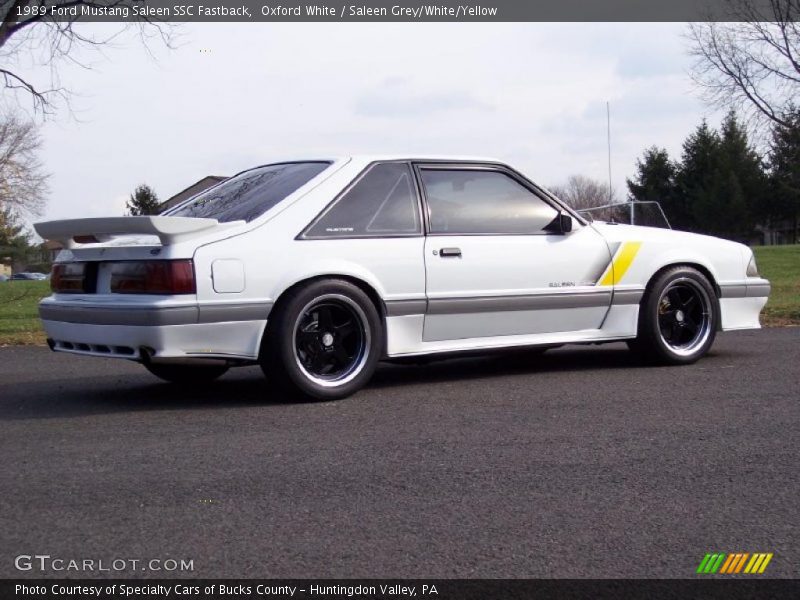 Oxford White / Saleen Grey/White/Yellow 1989 Ford Mustang Saleen SSC Fastback