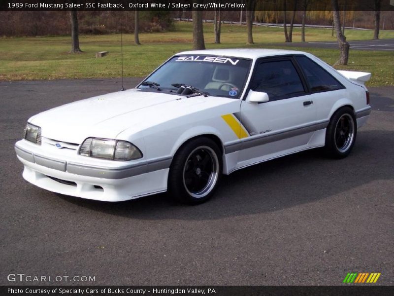 Oxford White / Saleen Grey/White/Yellow 1989 Ford Mustang Saleen SSC Fastback