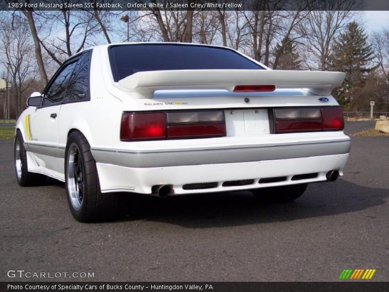 Oxford White / Saleen Grey/White/Yellow 1989 Ford Mustang Saleen SSC Fastback