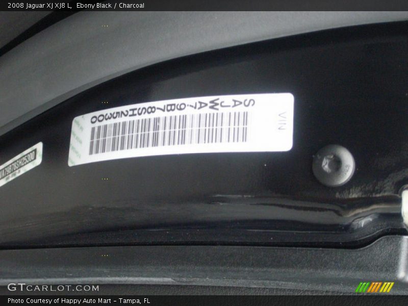 Ebony Black / Charcoal 2008 Jaguar XJ XJ8 L