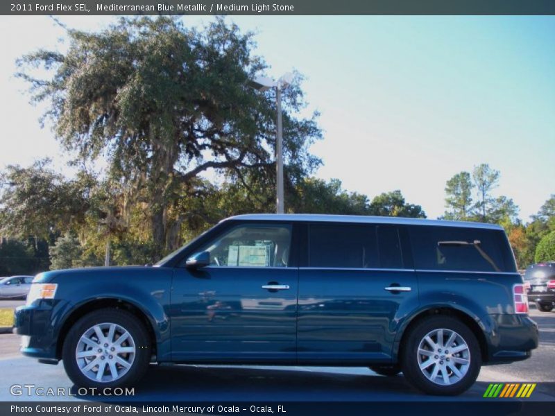 Mediterranean Blue Metallic / Medium Light Stone 2011 Ford Flex SEL