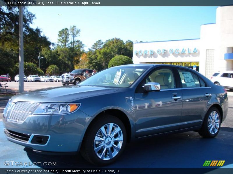 Steel Blue Metallic / Light Camel 2011 Lincoln MKZ FWD