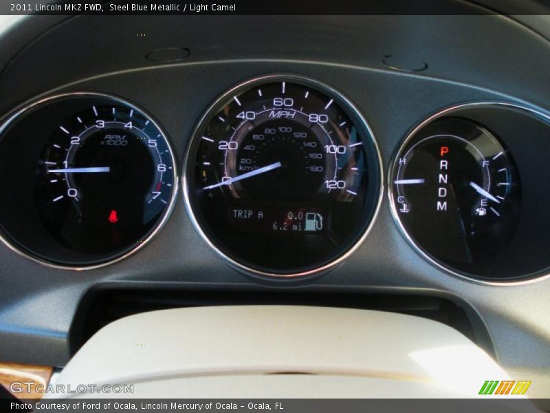 Steel Blue Metallic / Light Camel 2011 Lincoln MKZ FWD
