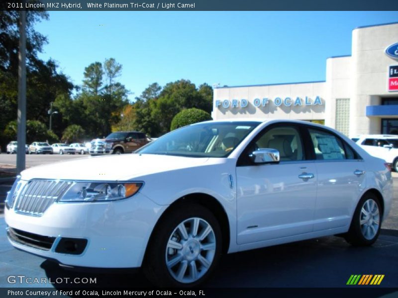 White Platinum Tri-Coat / Light Camel 2011 Lincoln MKZ Hybrid