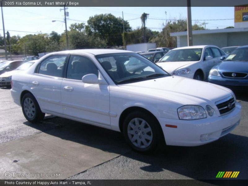 Pearl White / Beige 2005 Kia Optima LX