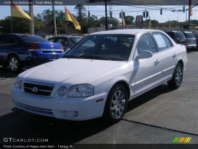 Pearl White / Beige 2005 Kia Optima LX