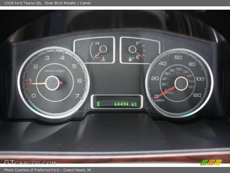 Silver Birch Metallic / Camel 2008 Ford Taurus SEL