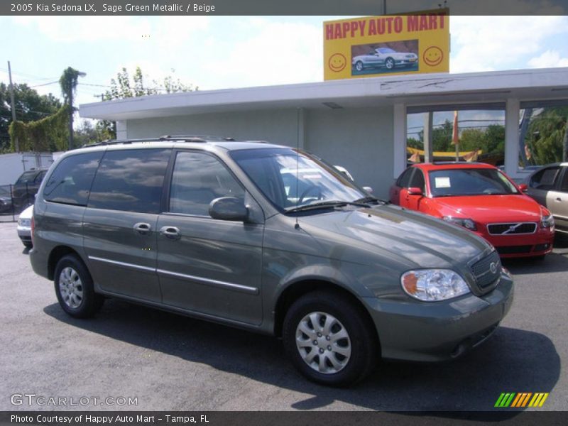 Sage Green Metallic / Beige 2005 Kia Sedona LX
