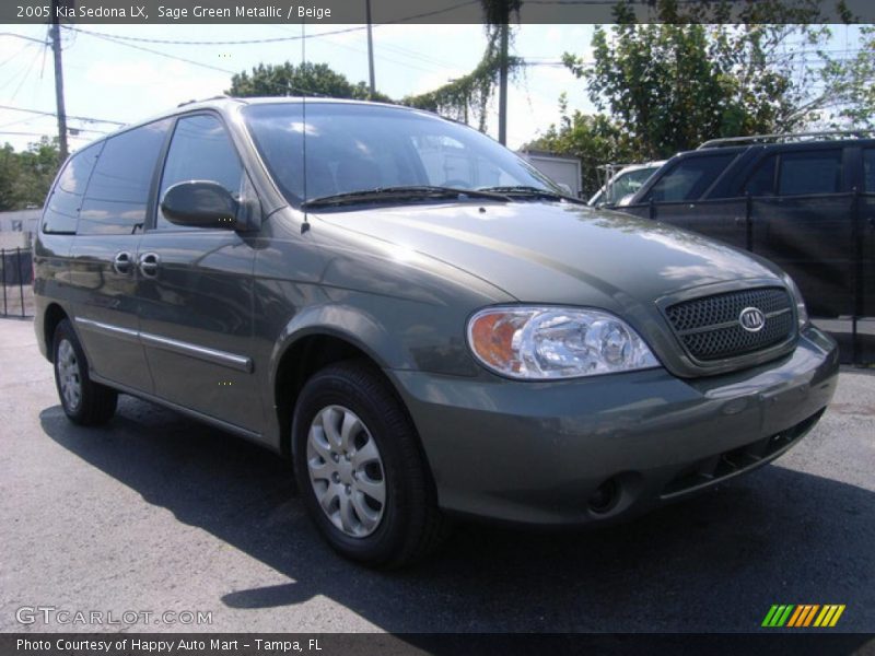 Sage Green Metallic / Beige 2005 Kia Sedona LX