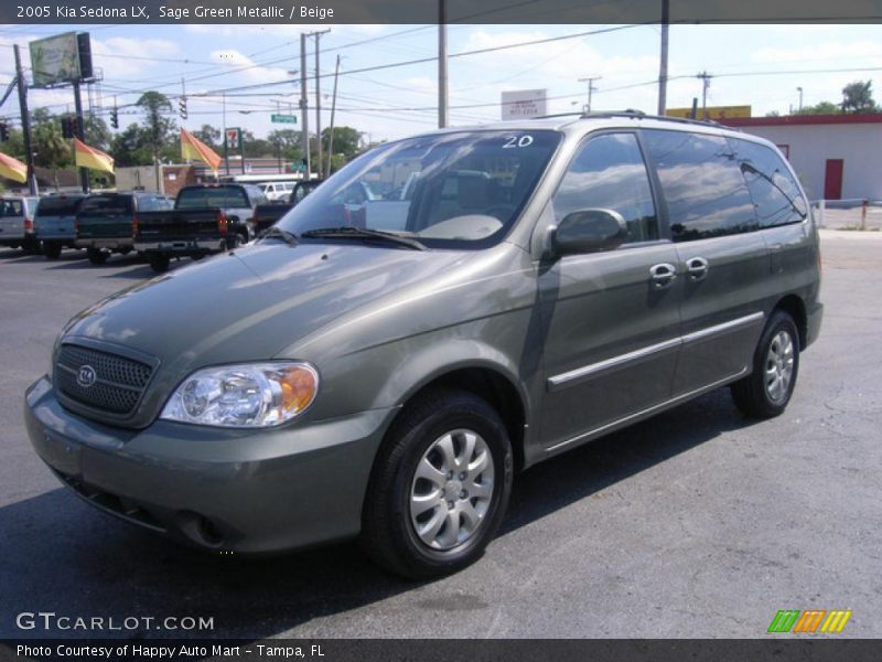 Sage Green Metallic / Beige 2005 Kia Sedona LX
