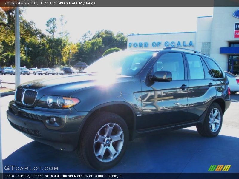 Highland Green Metallic / Beige 2006 BMW X5 3.0i
