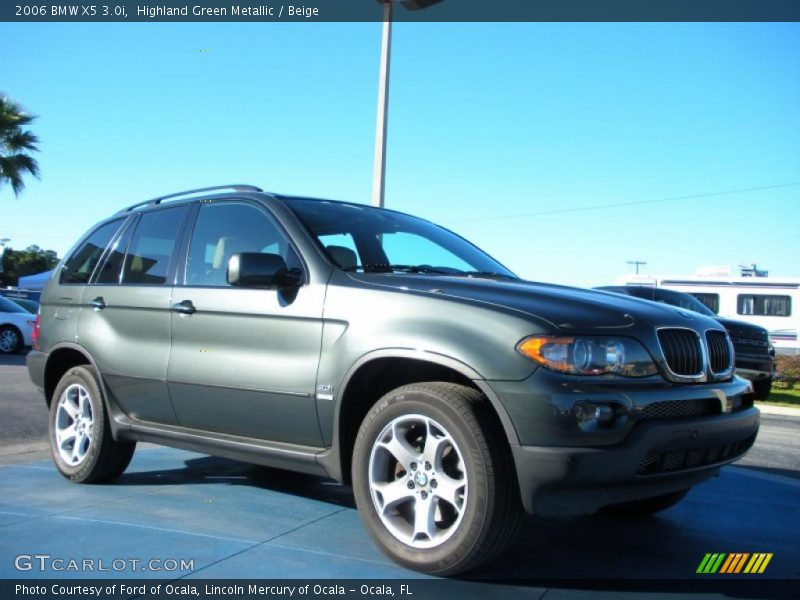 Highland Green Metallic / Beige 2006 BMW X5 3.0i