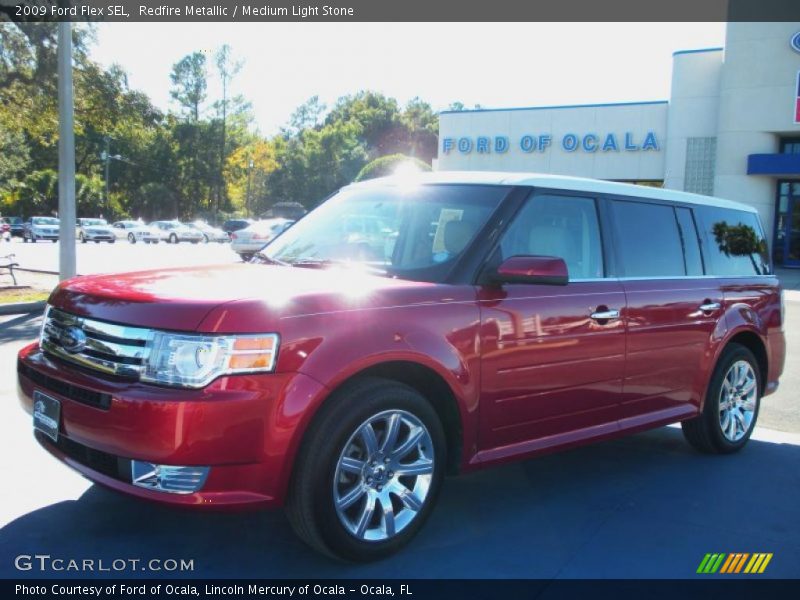 Redfire Metallic / Medium Light Stone 2009 Ford Flex SEL