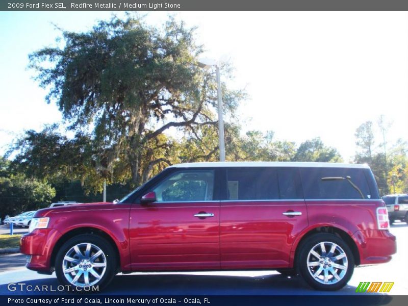 Redfire Metallic / Medium Light Stone 2009 Ford Flex SEL