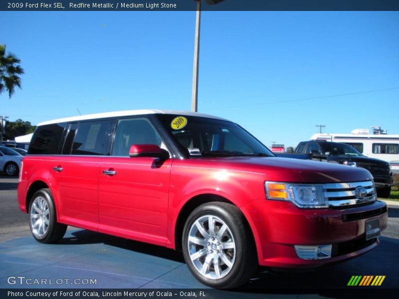Redfire Metallic / Medium Light Stone 2009 Ford Flex SEL