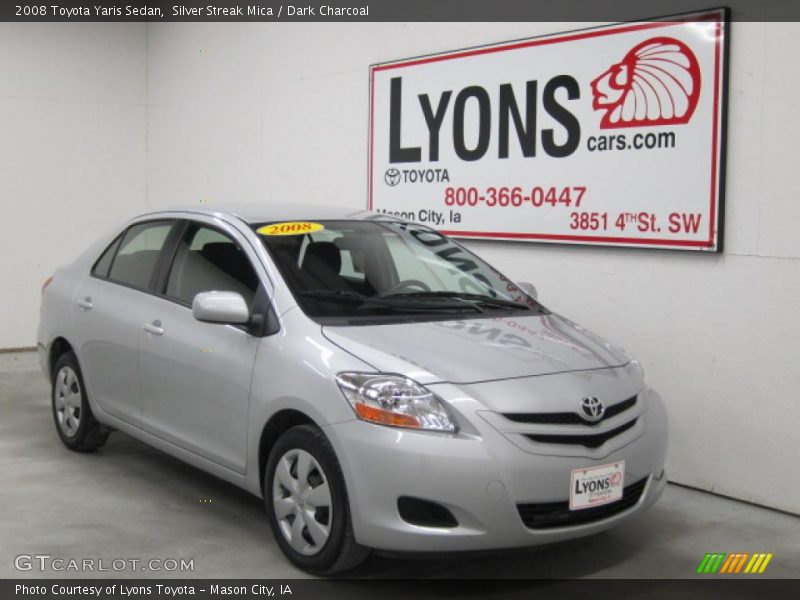 Silver Streak Mica / Dark Charcoal 2008 Toyota Yaris Sedan