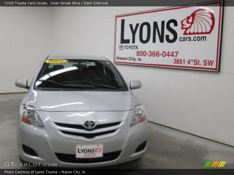 Silver Streak Mica / Dark Charcoal 2008 Toyota Yaris Sedan