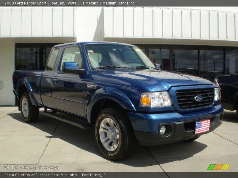 Vista Blue Metallic / Medium Dark Flint 2008 Ford Ranger Sport SuperCab