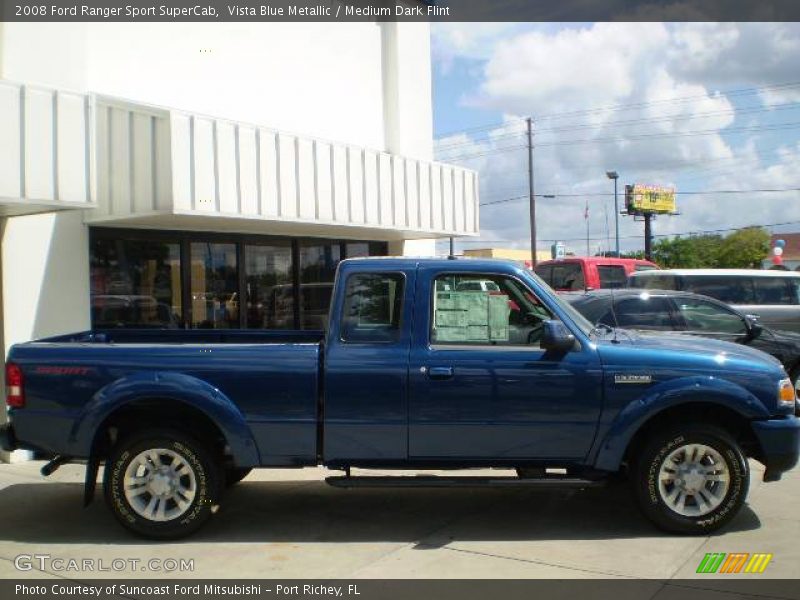 Vista Blue Metallic / Medium Dark Flint 2008 Ford Ranger Sport SuperCab