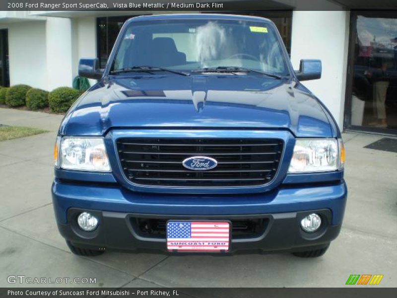 Vista Blue Metallic / Medium Dark Flint 2008 Ford Ranger Sport SuperCab