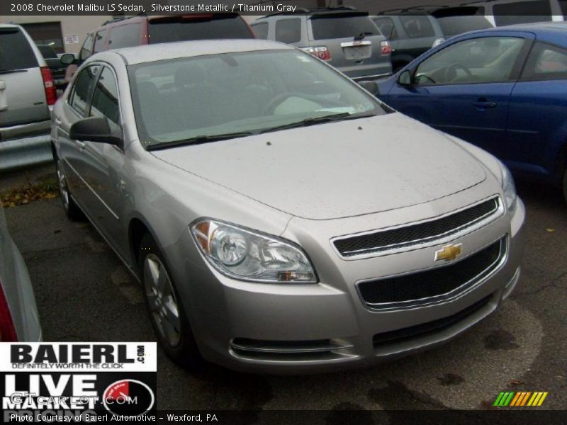 Silverstone Metallic / Titanium Gray 2008 Chevrolet Malibu LS Sedan