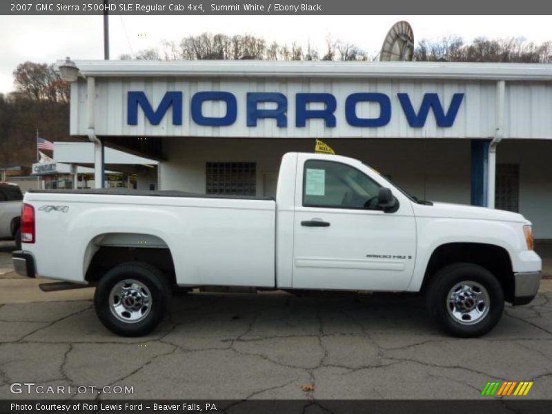 Summit White / Ebony Black 2007 GMC Sierra 2500HD SLE Regular Cab 4x4