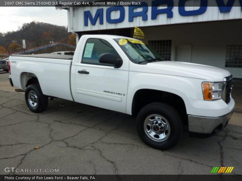 Summit White / Ebony Black 2007 GMC Sierra 2500HD SLE Regular Cab 4x4