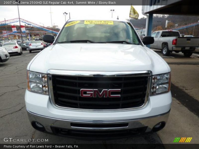Summit White / Ebony Black 2007 GMC Sierra 2500HD SLE Regular Cab 4x4