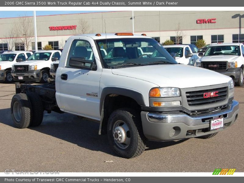 Front 3/4 View of 2006 Sierra 3500 Work Truck Regular Cab 4x4 Dually Chassis