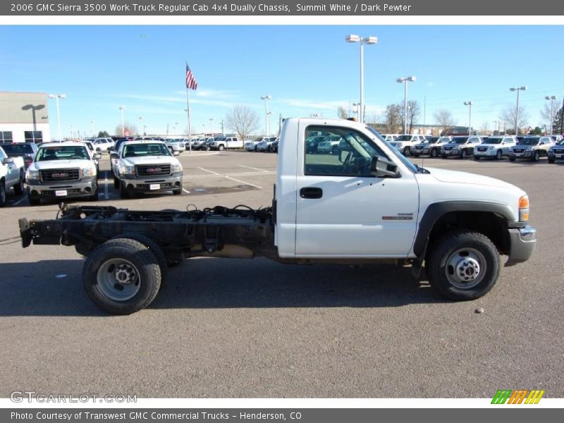 Summit White / Dark Pewter 2006 GMC Sierra 3500 Work Truck Regular Cab 4x4 Dually Chassis