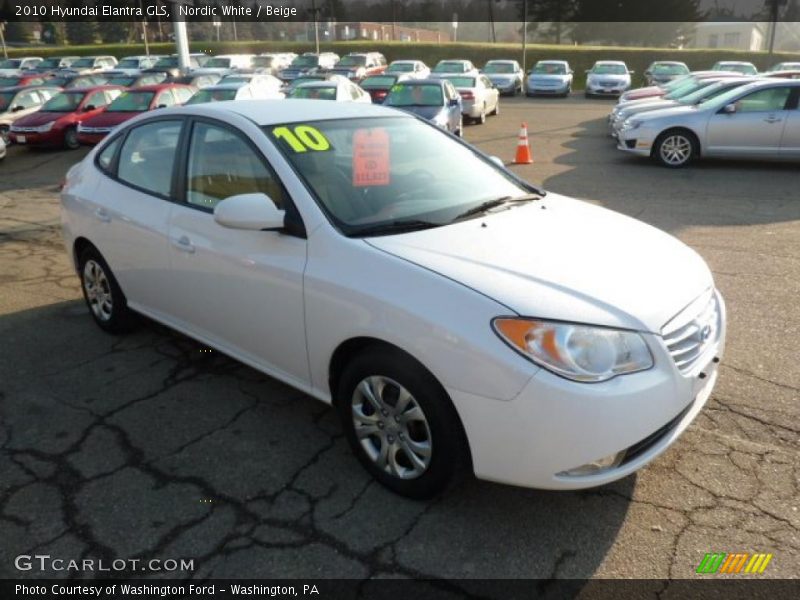 Nordic White / Beige 2010 Hyundai Elantra GLS