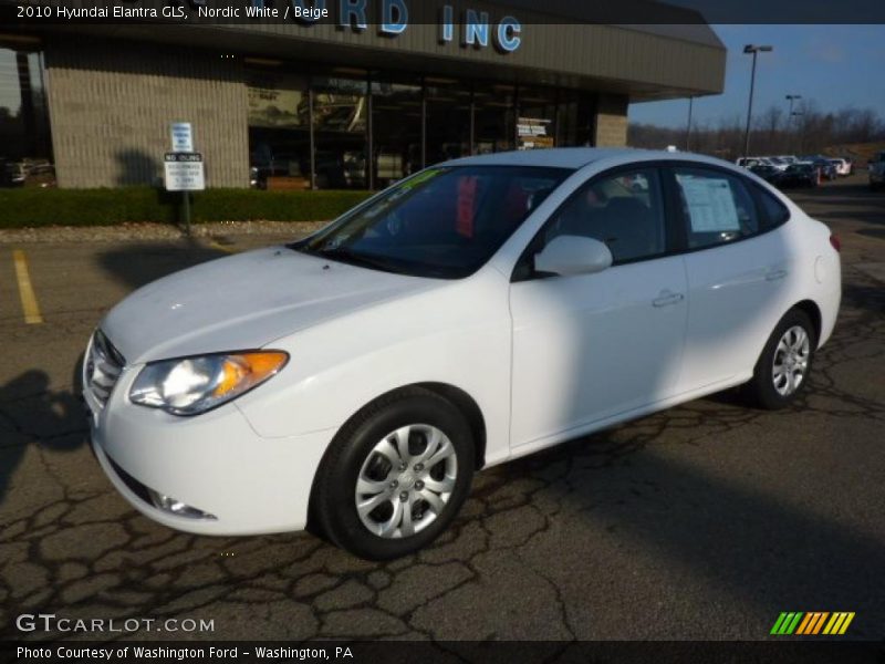 Nordic White / Beige 2010 Hyundai Elantra GLS