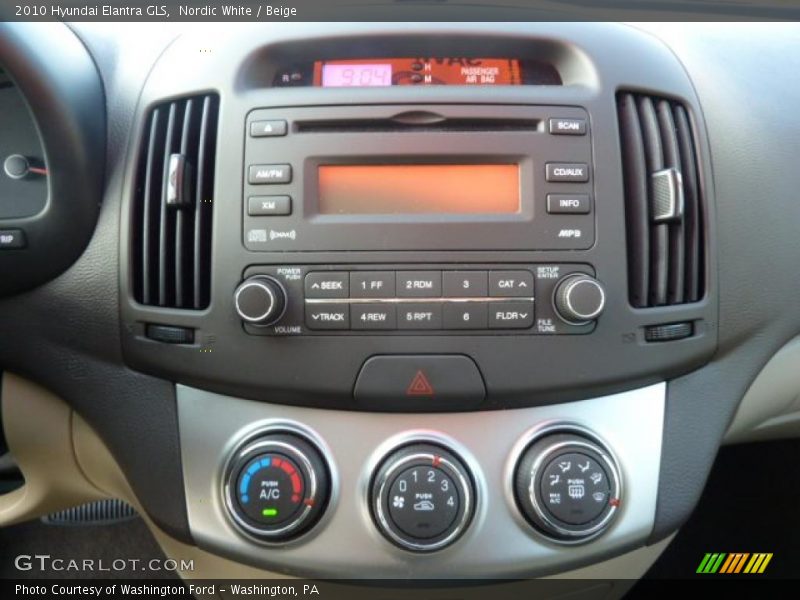 Nordic White / Beige 2010 Hyundai Elantra GLS