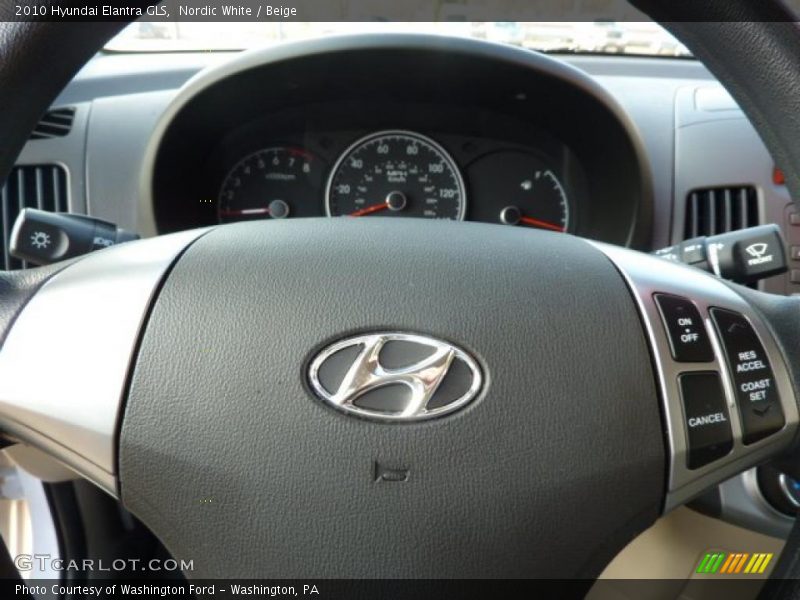 Nordic White / Beige 2010 Hyundai Elantra GLS