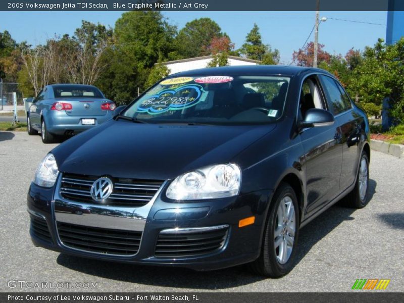 Blue Graphite Metallic / Art Grey 2009 Volkswagen Jetta TDI Sedan