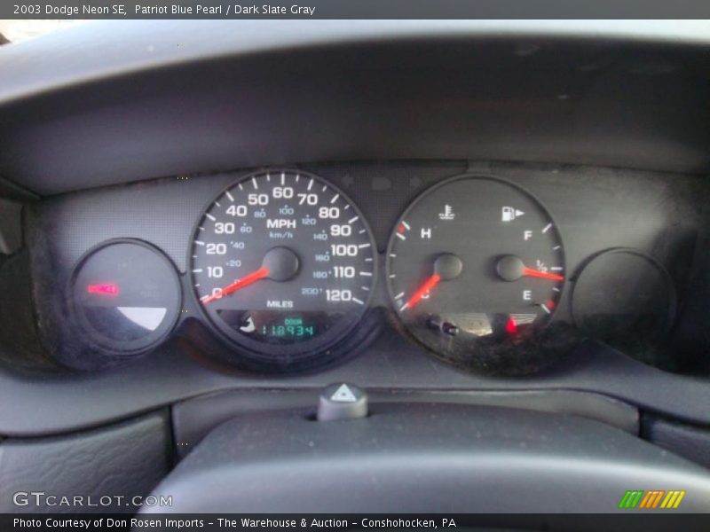 Patriot Blue Pearl / Dark Slate Gray 2003 Dodge Neon SE