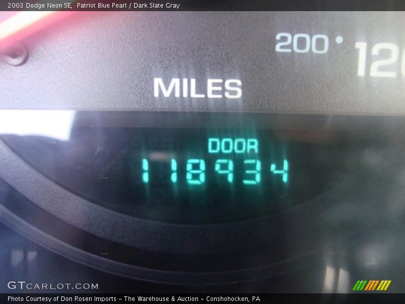 Patriot Blue Pearl / Dark Slate Gray 2003 Dodge Neon SE