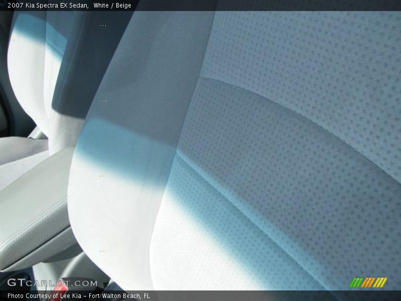 White / Beige 2007 Kia Spectra EX Sedan